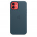 Apple iPhone Leather Case with MagSafe - оригинален кожен кейс (естествена кожа) за iPhone 12, iPhone 12 Pro (тъмносин) 3