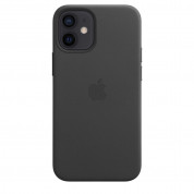 Apple iPhone Leather Case with MagSafe - оригинален кожен кейс (естествена кожа) за iPhone 12 Mini (черен) 1