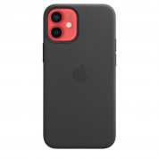 Apple iPhone Leather Case with MagSafe - оригинален кожен кейс (естествена кожа) за iPhone 12 Mini (черен) 3