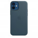 Apple iPhone Leather Case with MagSafe - оригинален кожен кейс (естествена кожа) за iPhone 12 Mini (тъмносин) 2
