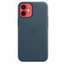 Apple iPhone Leather Case with MagSafe - оригинален кожен кейс (естествена кожа) за iPhone 12 Mini (тъмносин) 3