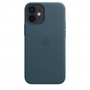 Apple iPhone Leather Case with MagSafe - оригинален кожен кейс (естествена кожа) за iPhone 12 Mini (тъмносин) 4