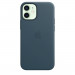 Apple iPhone Leather Case with MagSafe - оригинален кожен кейс (естествена кожа) за iPhone 12 Mini (тъмносин) 1