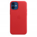 Apple iPhone Leather Case with MagSafe - оригинален кожен кейс (естествена кожа) за iPhone 12 Mini (червен) 2