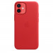 Apple iPhone Leather Case with MagSafe - оригинален кожен кейс (естествена кожа) за iPhone 12 Mini (червен) 5