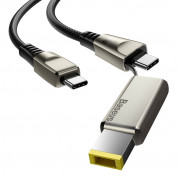 Baseus Flash Series 2-in-1 USB-C & Lenovo Square Plug Cable (CA1T2-B01) - USB-C кабел с допълнителен адаптер за Lenovo лаптопи и бързо зареждане на устройства с USB-C порт (200 см) (черен) 1