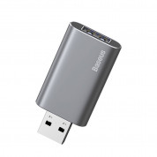 Baseus Travel Memory Stick 32GB (ACUP-B0A) - USB флаш памет с 32GB капацитет и допълнителен USB-A порт за зареждане на мобилни устройства (тъмносив) 4