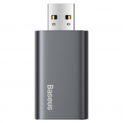 Baseus Travel Memory Stick 32GB (ACUP-B0A) - USB флаш памет с 32GB капацитет и допълнителен USB-A порт за зареждане на мобилни устройства (тъмносив) 1