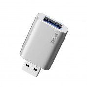Baseus Travel Memory Stick 32GB (ACUP-B0S) - USB флаш памет с 32GB капацитет и допълнителен USB-A порт за зареждане на мобилни устройства (сребрист) 5