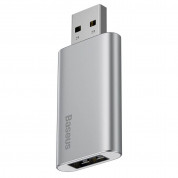Baseus Travel Memory Stick 32GB (ACUP-B0S) - USB флаш памет с 32GB капацитет и допълнителен USB-A порт за зареждане на мобилни устройства (сребрист)