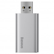 Baseus Travel Memory Stick 32GB (ACUP-B0S) - USB флаш памет с 32GB капацитет и допълнителен USB-A порт за зареждане на мобилни устройства (сребрист) 1