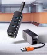 Baseus Steel Cannon Series USB Hub (CAHUB-AH0G) - USB хъб с три USB порта и RJ-45 Gigabit Ethernet порт за компютри и лаптопи (тъмносив) 7