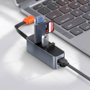 Baseus Steel Cannon Series USB Hub (CAHUB-AH0G) - USB хъб с три USB порта и RJ-45 Gigabit Ethernet порт за компютри и лаптопи (тъмносив) 4