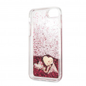 Guess Liquid Glitter Hearts Case - дизайнерски кейс с висока защита за iPhone SE (2020), iPhone 8, iPhone 7 (червен) 2