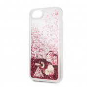 Guess Liquid Glitter Hearts Case - дизайнерски кейс с висока защита за iPhone SE (2020), iPhone 8, iPhone 7 (червен) 3