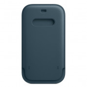 Apple iPhone Leather Sleeve with MagSafe - оригинален кожен калъф, тип джоб за iPhone 12, iPhone 12 Pro (син) 3
