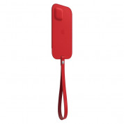 Apple iPhone Leather Sleeve with MagSafe - оригинален кожен калъф, тип джоб за iPhone 12, iPhone 12 Pro (червен) 1