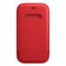 Apple iPhone Leather Sleeve with MagSafe - оригинален кожен калъф, тип джоб за iPhone 12, iPhone 12 Pro (червен) 4
