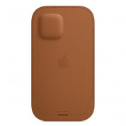 Apple iPhone Leather Sleeve with MagSafe - оригинален кожен калъф, тип джоб за iPhone 12, iPhone 12 Pro (кафяв) 2
