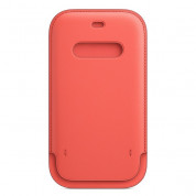 Apple iPhone Leather Sleeve with MagSafe - оригинален кожен калъф, тип джоб за iPhone 12, iPhone 12 Pro (розов) 3