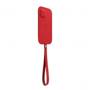 Apple iPhone Leather Sleeve with MagSafe - оригинален кожен калъф, тип джоб за iPhone 12 Mini (червен) 1