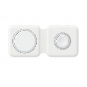 Apple MagSafe Duo Charger - оригинална двойна поставка (пад) за безжично зареждане за Apple устройства (бял)