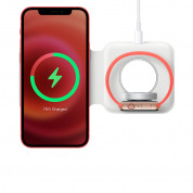 Apple MagSafe Duo Charger - оригинална двойна поставка (пад) за безжично зареждане за Apple устройства (бял) 4