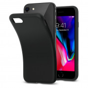 Spigen Liquid Crystal Case - тънък качествен термополиуретанов кейс за iPhone SE (2022), iPhone SE (2020), iPhone 8, iPhone 7 (черен)  3