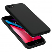 Spigen Liquid Crystal Case - тънък качествен термополиуретанов кейс за iPhone SE (2022), iPhone SE (2020), iPhone 8, iPhone 7 (черен)  5
