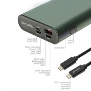 4smarts Power Bank Enterprise 2 20000mAh 130W with Quick Charge and PD - външна батерия с USB-C изход и технологии за бързо зареждане (тъмнозелен) 2