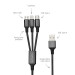 4smarts 3in1 Cable ForkCord - качествен многофункционален кабел за microUSB, Lightning и USB-C стандарти (20см) (черен) 2