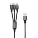 4smarts 3in1 Cable ForkCord - качествен многофункционален кабел за microUSB, Lightning и USB-C стандарти (20см) (черен) 3