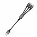 4smarts 3in1 Cable ForkCord - качествен многофункционален кабел за microUSB, Lightning и USB-C стандарти (20см) (черен) 1