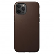 Nomad Leather Rugged Case - кожен (естествена кожа) кейс за iPhone 12, iPhone 12 Pro (кафяв)