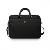 Guess Triangle Logo Laptop Bag 16 - луксозна дизайнерска чанта с дръжки и презрамка за преносими компютри до 16 инча (черна)