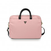 Guess Triangle Logo Laptop Bag 16 - луксозна дизайнерска чанта с дръжки и презрамка за преносими компютри до 16 инча (розов)
