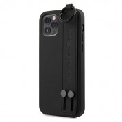 Mercedes Genuine Leather Strap Line Hard Case for iPhone 12 Pro Max (black)