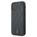 Mercedes Genuine Leather Wave Line Hard Case - дизайнерски кожен (естествена кожа) кейс за iPhone 12, iPhone 12 Pro (тъмносин) 2
