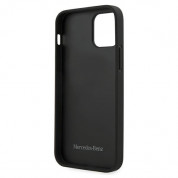 Mercedes Genuine Leather Wave Line Hard Case - дизайнерски кожен (естествена кожа) кейс за iPhone 12, iPhone 12 Pro (тъмносин) 3