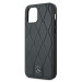 Mercedes Genuine Leather Wave Line Hard Case - дизайнерски кожен (естествена кожа) кейс за iPhone 12, iPhone 12 Pro (тъмносин) 5