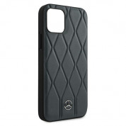 Mercedes Genuine Leather Wave Line Hard Case - дизайнерски кожен (естествена кожа) кейс за iPhone 12, iPhone 12 Pro (тъмносин) 2