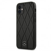 Mercedes Genuine Leather Wave Line Hard Case - дизайнерски кожен (естествена кожа) кейс за iPhone 12 Mini (черен) 1