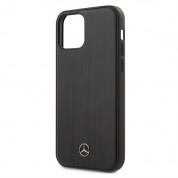 Mercedes Wood Line Hard Case - дизайнерски хибриден (дърво+TPU) кейс за iPhone 12 Mini (кафяв) 3
