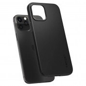 Spigen Thin Fit Case - качествен тънък матиран кейс за iPhone 12, iPhone 12 Pro (черен) 6