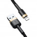 Baseus Cafule USB Lightning Cable (CALKLF-CV1) - Lightning USB кабел за Apple устройства с Lightning порт (200 см) (черен-златист) 1