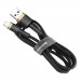 Baseus Cafule USB Lightning Cable (CALKLF-CV1) - Lightning USB кабел за Apple устройства с Lightning порт (200 см) (черен-златист) 2