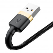 Baseus Cafule USB Lightning Cable (CALKLF-CV1) - Lightning USB кабел за Apple устройства с Lightning порт (200 см) (черен-златист) 2