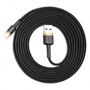 Baseus Cafule USB Lightning Cable (CALKLF-CV1) - Lightning USB кабел за Apple устройства с Lightning порт (200 см) (черен-златист) 4
