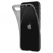 Spigen Liquid Crystal Case - тънък качествен термополиуретанов кейс за iPhone SE (2022), iPhone SE (2020), iPhone 8, iPhone 7 (черен-прозрачен) 2