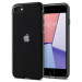 Spigen Liquid Crystal Case - тънък качествен термополиуретанов кейс за iPhone SE (2022), iPhone SE (2020), iPhone 8, iPhone 7 (черен-прозрачен) 1